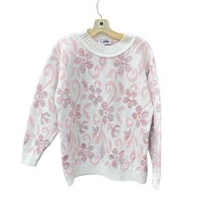 Vintage “Sweaters by Jolie”size L floral USA cottage core